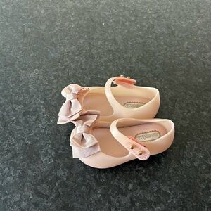 Mini Melissa Blush Bow Dress Shoes